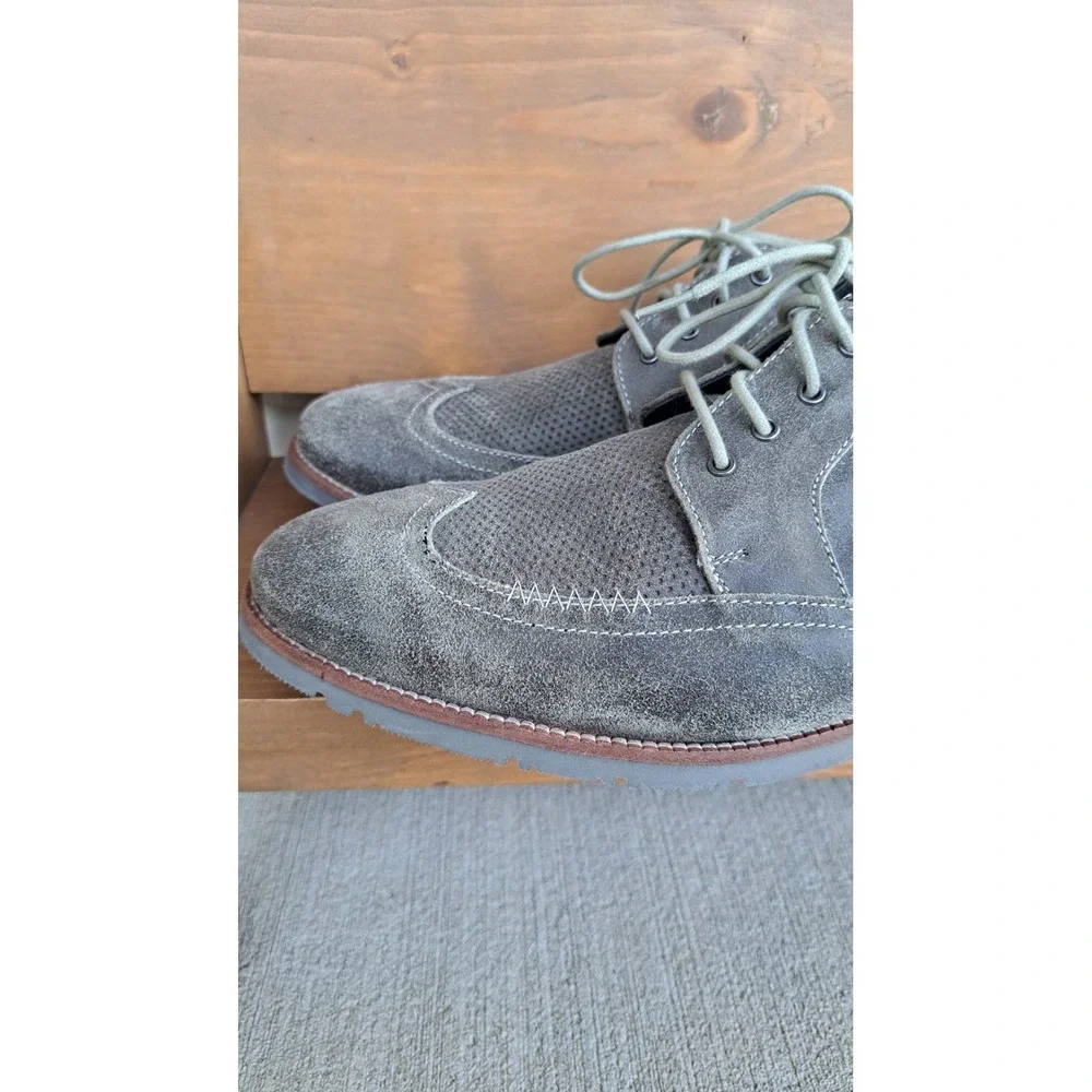 Ben Sherman Men's Grey Suede Wingtip Oxford Dress Shoes Size 13